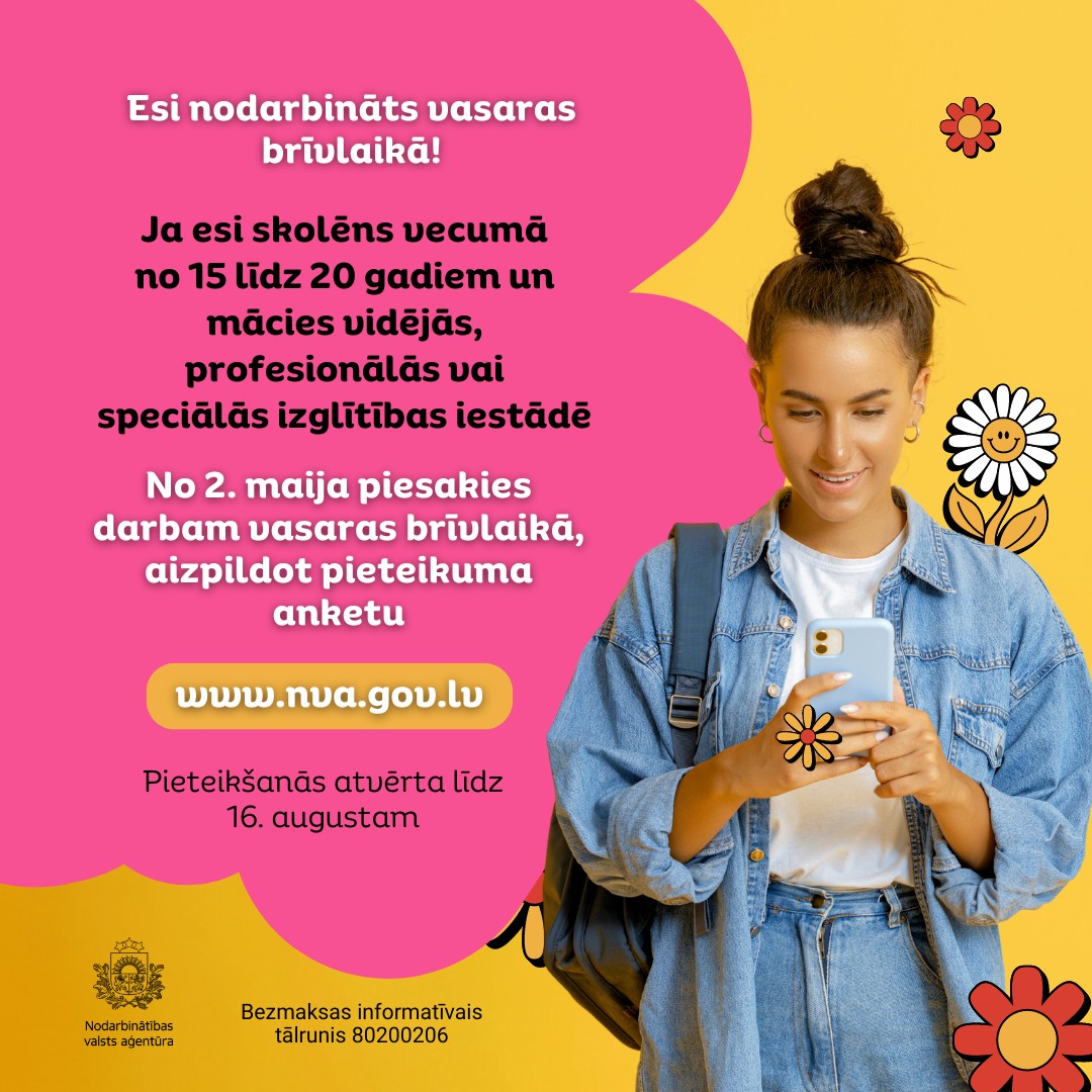 Esi nodarbināts vasaras brīvlaikā!