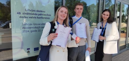 Sveicam godalgoto vietu ieguvējus Latvijas skolēnu 48. zinātniskās pētniecības darbu konferencē