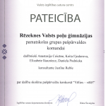 VISC pateicība Rēzeknes valsts poļu ģimnāzijas izglītojamo pašpārvaldei 