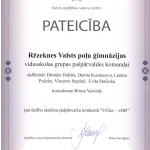VISC pateicība Rēzeknes valsts poļu ģimnāzijas izglītojamo pašpārvaldei 