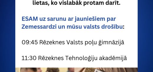 sarunu ar jauniešiem par Zemessardzi un mūsu valsts drošību